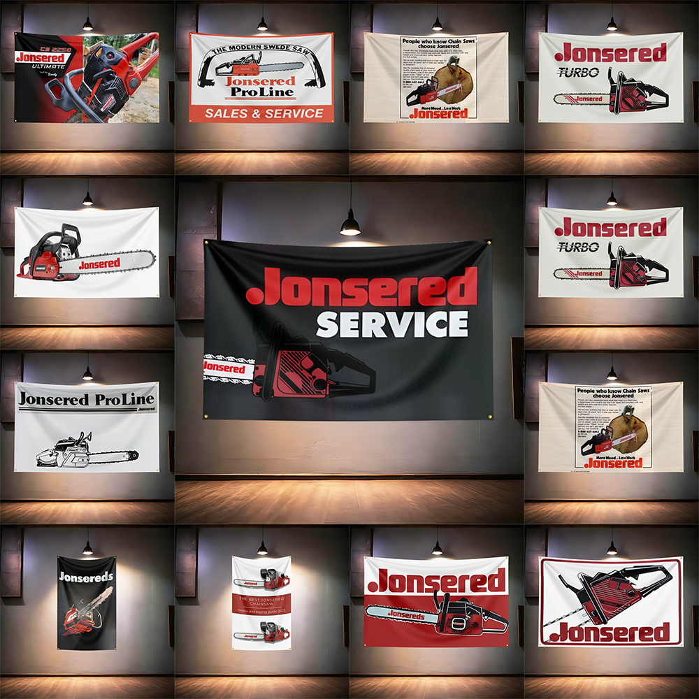 Gardening Tools Repair Shop - Bandera decorativa para herramientas de motosierra