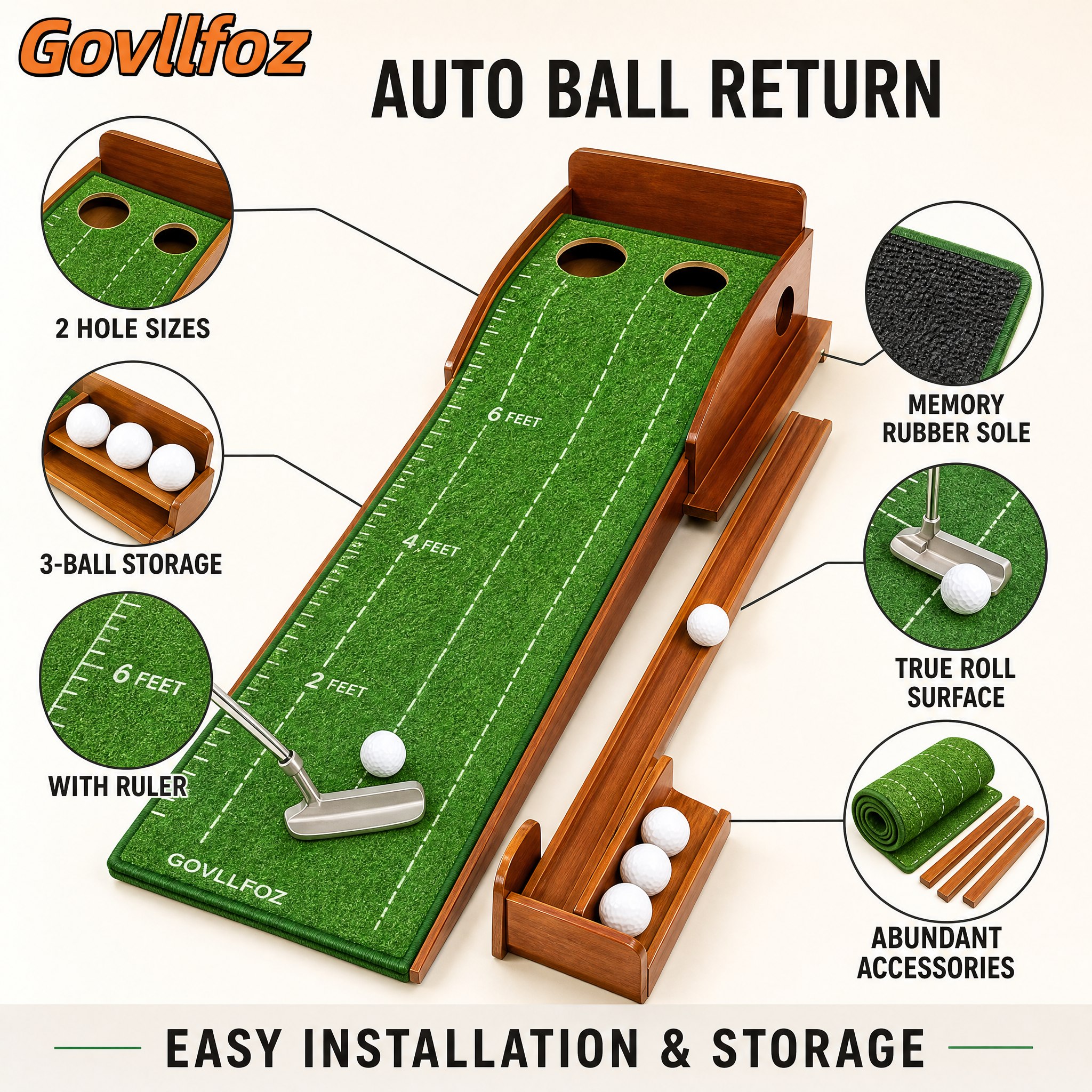 Gardening Tools Green - Juego de Práctica de Golf Portátil,