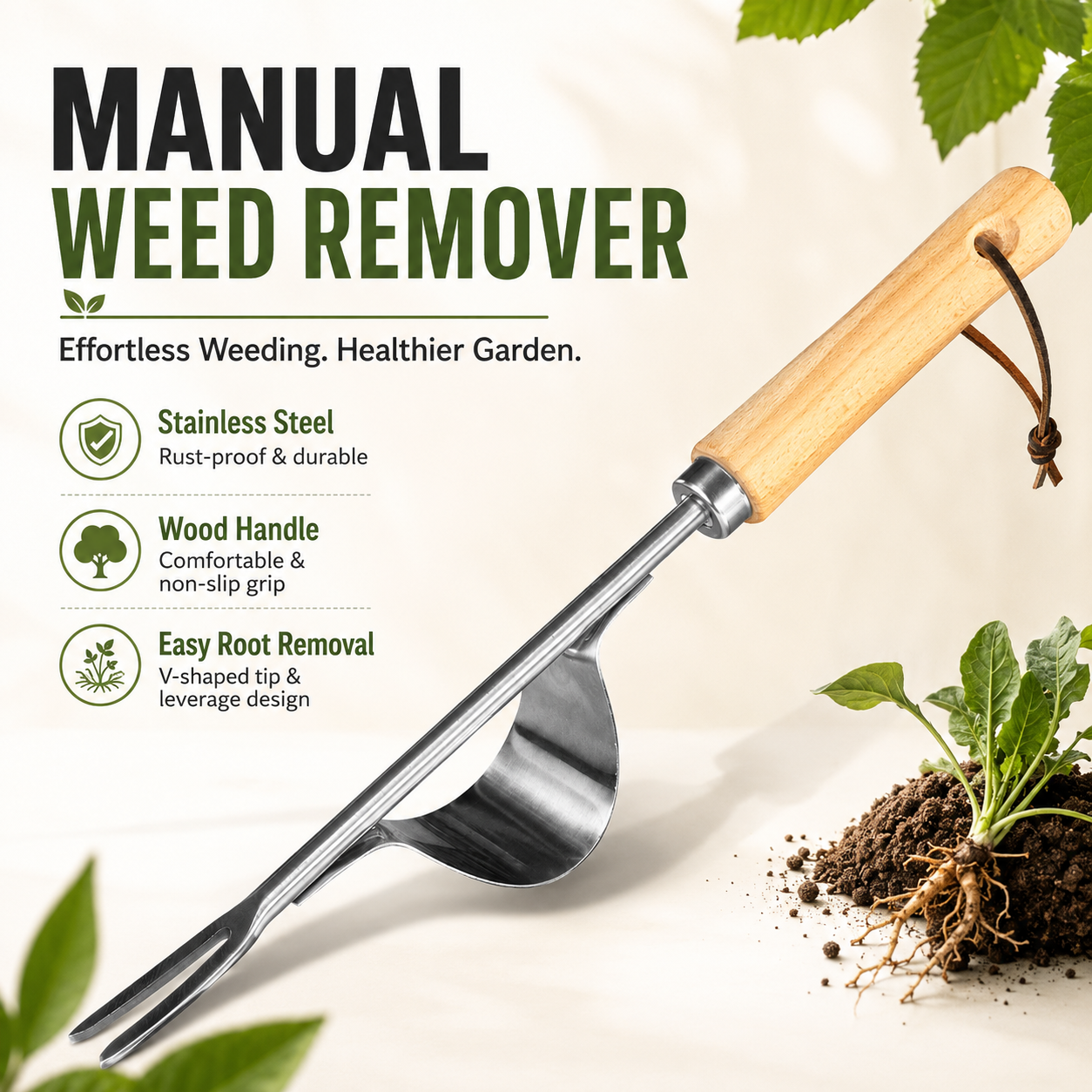 Gardening Tools Hoe - Removedor manual de malas hierbas, espátula