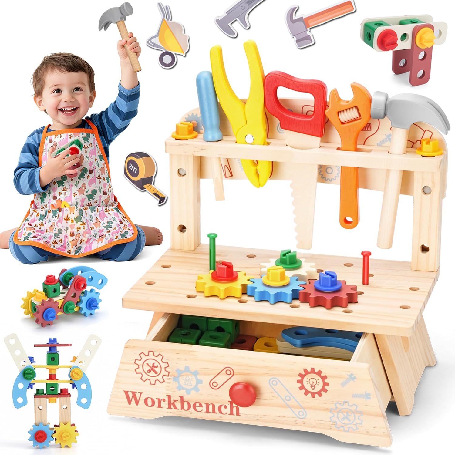 Gardening Tools For Kids - Banco de herramientas de madera para