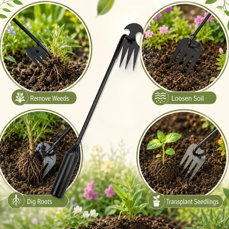 Rastrillo de jardín 2 en 1, he - Gardening Tools Hoe reseña y precio