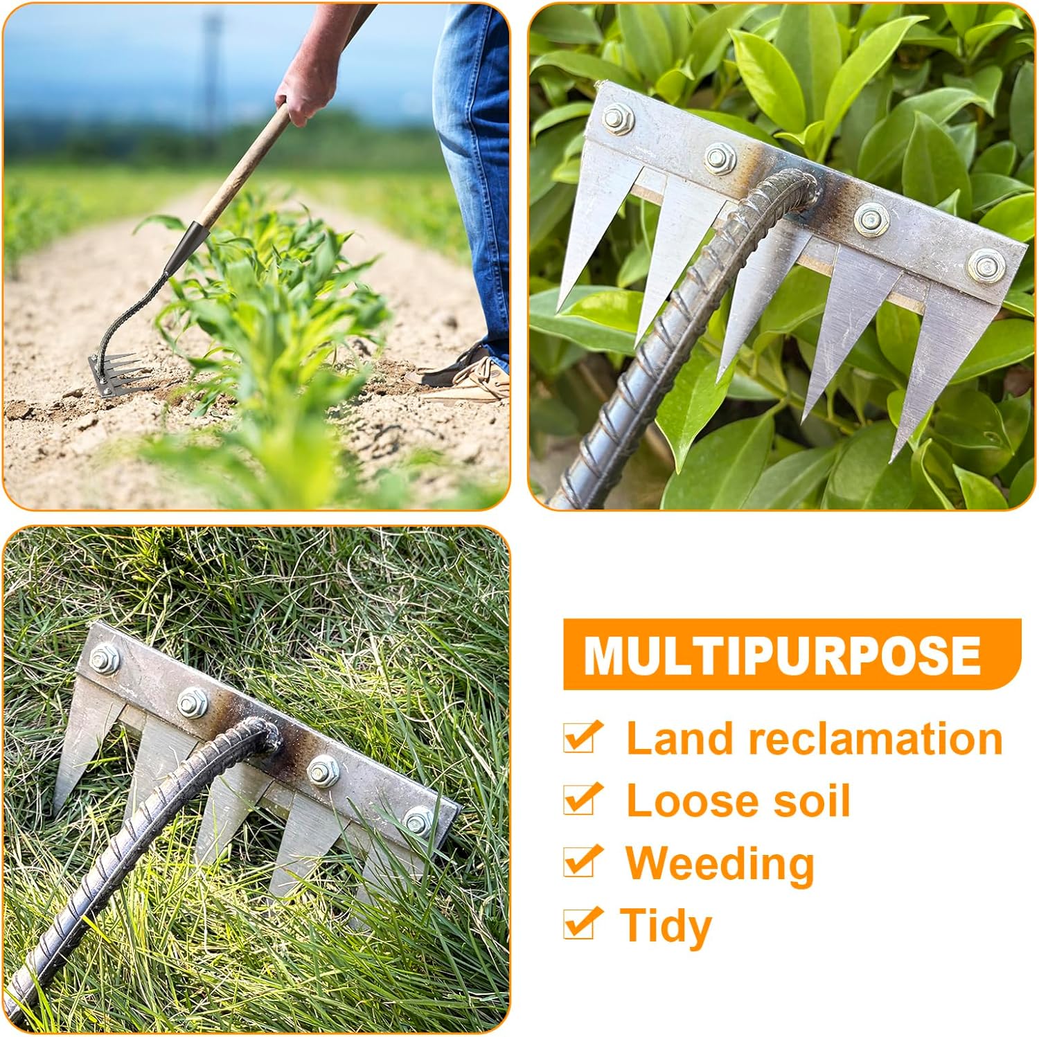 5/6/7/8 dientes hierro azada d - Gardening Tools Hoe reseña y precio