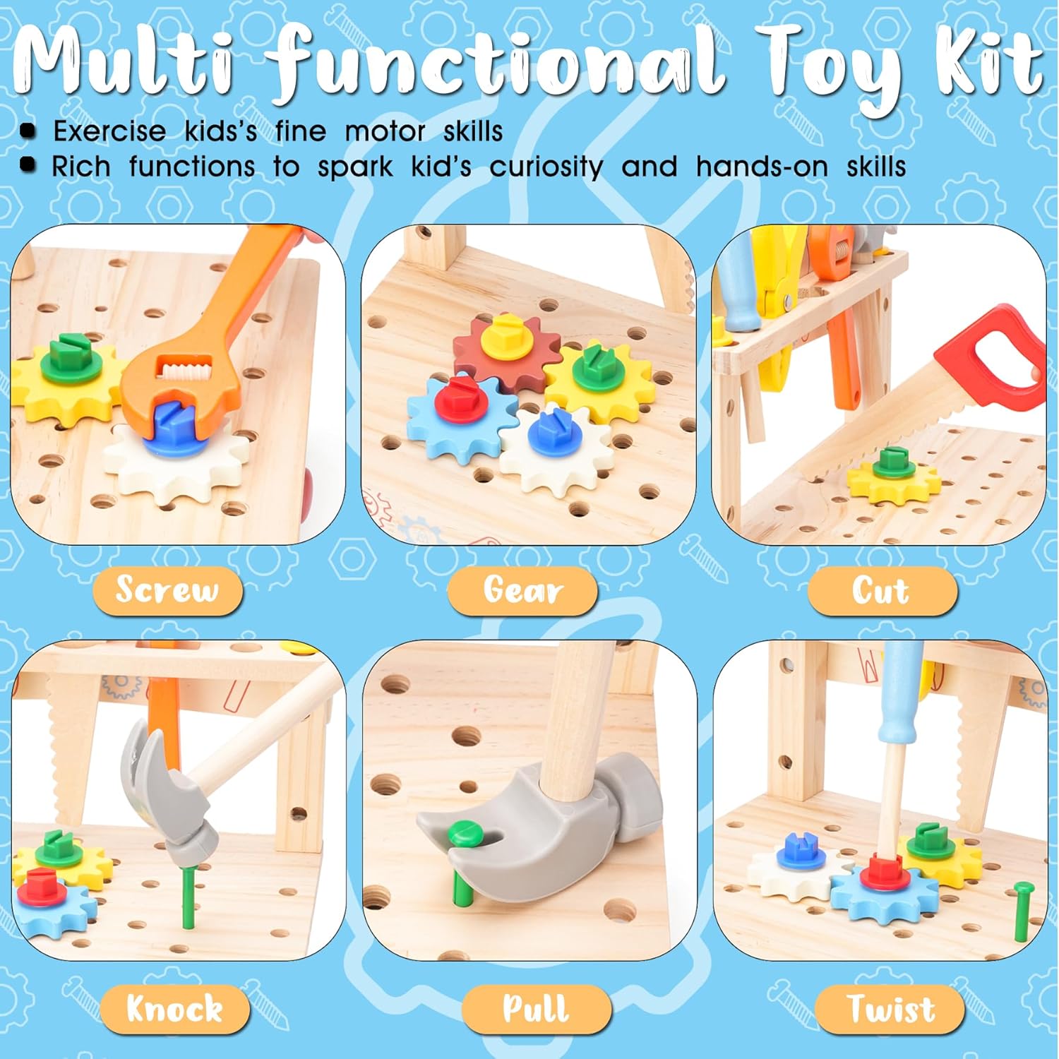 Banco de herramientas de mader - Gardening Tools For Kids reseña y precio