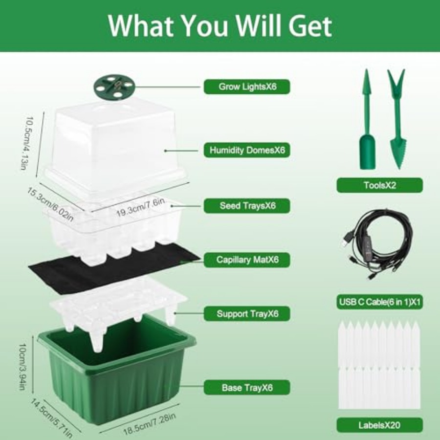 Bandeja de Germinación con Luz - Greenhouse Mini Indoor reseña y precio