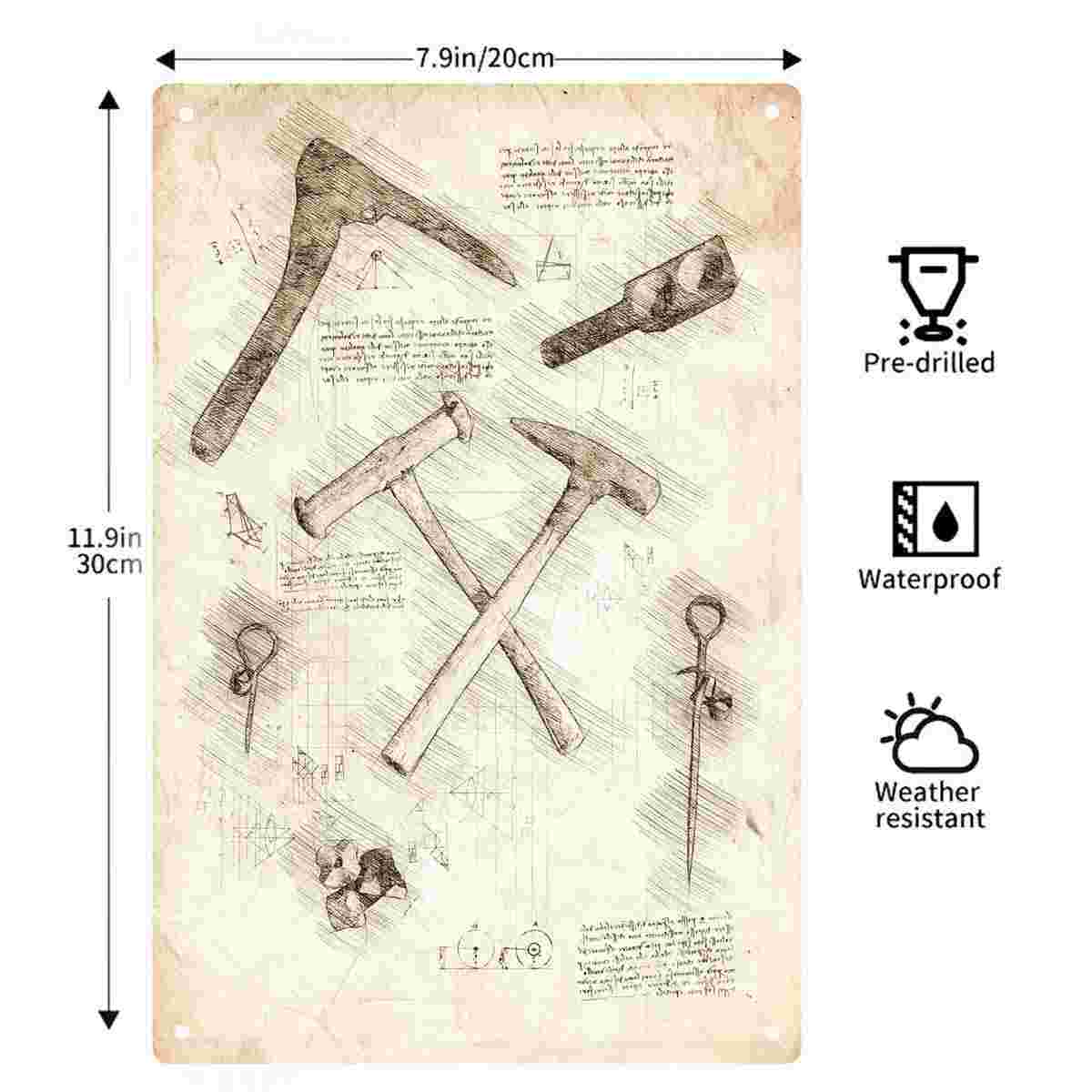Letrero Metálico Decorativo 2D - Gardening Tools Sketch reseña y precio