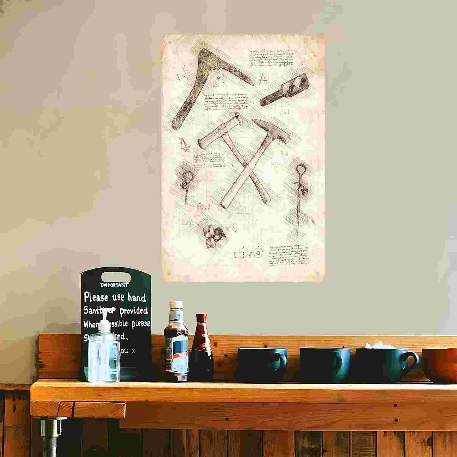 Letrero Metálico Decorativo 2D - Gardening Tools Sketch reseña y precio